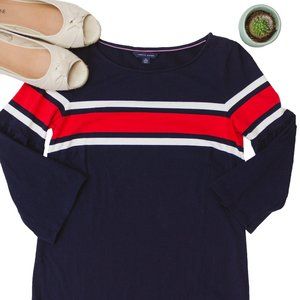 Tommy Hilfiger Long Sleeve Navy and Red Dress
